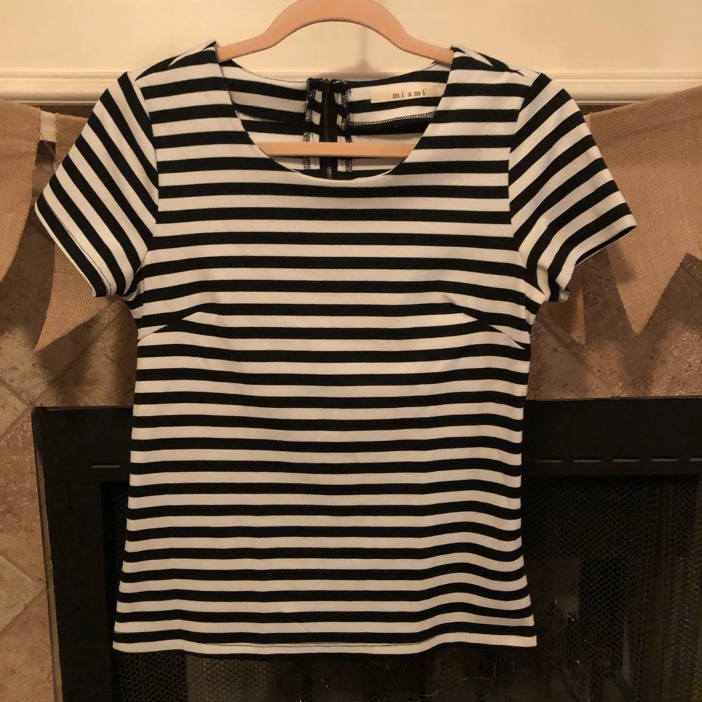 Black and white striped top